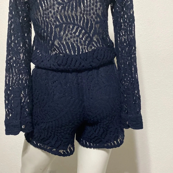 Maison Scotch Jolie Vagabond Navy Lace Crochet Romper Size S - Picture 6 of 9
